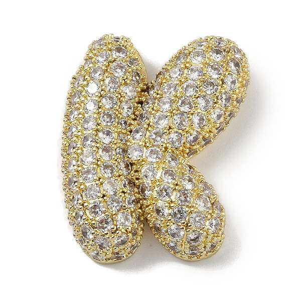 

PandaHall Rack Plating Brass Micro Pave Clear Cubic Zirconia Pendants, Long-Lasting Plated, Real 18K Gold Plated, Letter K, 31x22.5x6.5mm...