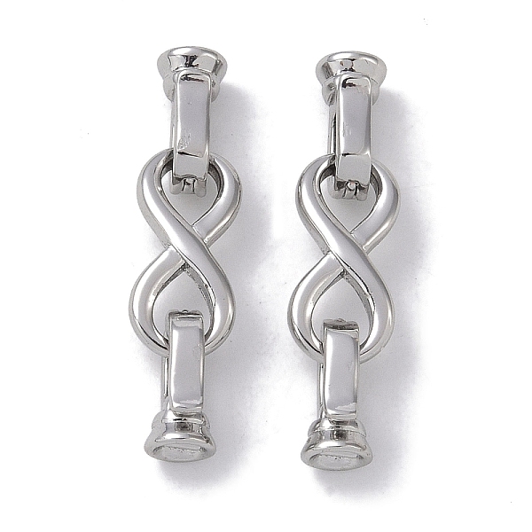 

PandaHall Brass Fold Over Clasps, Infinity, Platinum, 26.5mm Brass Infinity
