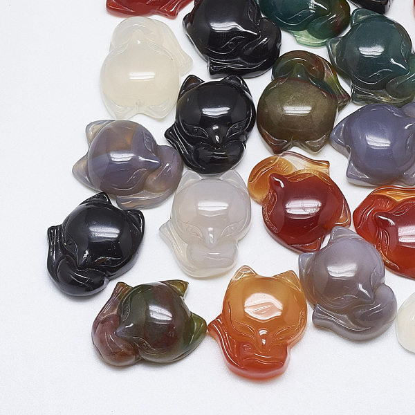 

PandaHall Natural Agate Pendants, Fox, 22.5~23x19~20x8.5~9.5mm, Hole: 1mm Natural Agate Fox