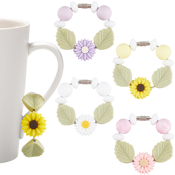 4Pcs Silicone Cup Charms