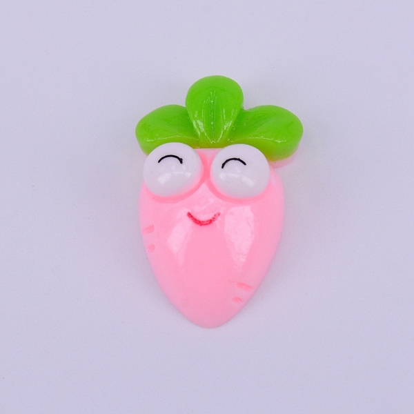 

PandaHall Transparent Resin Cabochon, Radish, Pink, 24.5x15.5x8.5mm Resin Vegetables Pink
