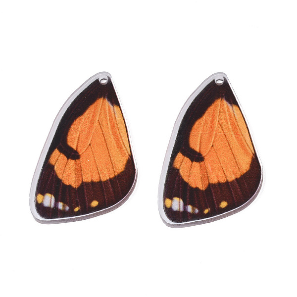 

PandaHall Printed Translucent Acrylic Pendants, Butterfly, Sandy Brown, 33x23x2mm, Hole: 1.5mm Acrylic Butterfly