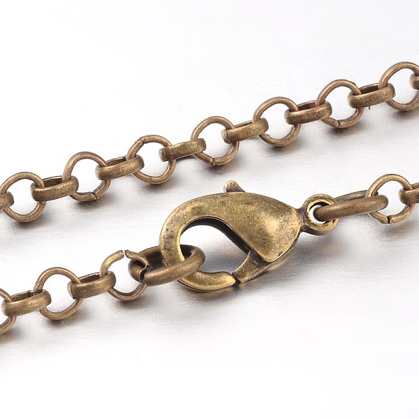

PandaHall Iron Cross Chain Rolo Chain Necklace Making, Antique Bronze, 17.99 inch Iron