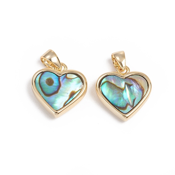 

PandaHall Natural Abalone Shell/Paua Shell Charms, with Golden Plated Brass Findings, Long-Lasting Plated, Heart, 12x12x3mm, Hole: 3x2.5mm...