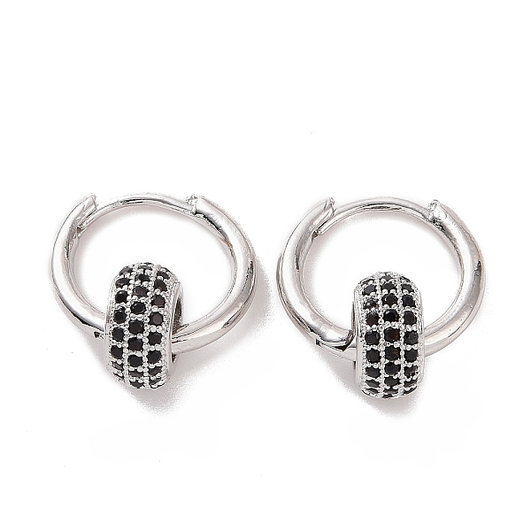 

PandaHall Cubic Zirconia Flat Round Beaded Hoop Earrings, Platinum Brass Jewelry for Women, Black, 19.5mm, Pin: 1.2mm Cubic Zirconia Flat...