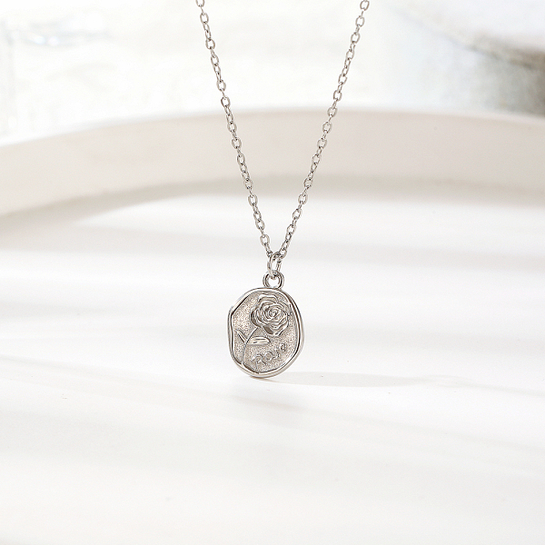 

PandaHall Elegant Stainless Steel Rose Pendant for Women's Daily Wear Stainless Steel