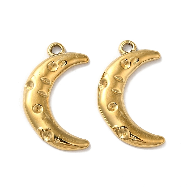 

PandaHall 304 Stainless Steel Pendants, Moon Charm, Real 18K Gold Plated, 22.5x13x2.5mm, Hole: 1.6mm 304 Stainless Steel Moon
