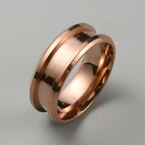 

PandaHall 304 Stainless Steel Grooved Finger Ring Settings, Ring Core Blank, for Inlay Ring Jewelry Making, Rose Gold, US Size 9(18.9mm) 304...