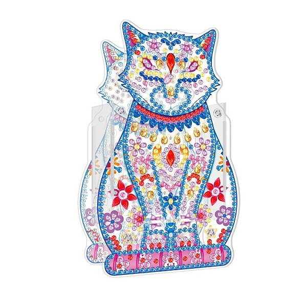 PandaHall 5D DIY Cat Pattern Animal Diamond Painting Pencil Cup Holder Ornaments Kits, with Resin Rhinestones, Sticky Pen, Tray Plate, Glue...