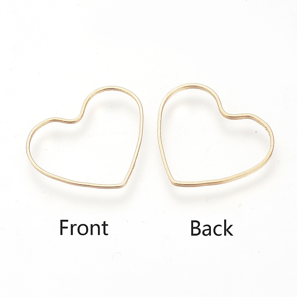 

PandaHall Brass Linking Rings, Real 18K Gold Plated, Heart, 18x22x1mm Brass Heart