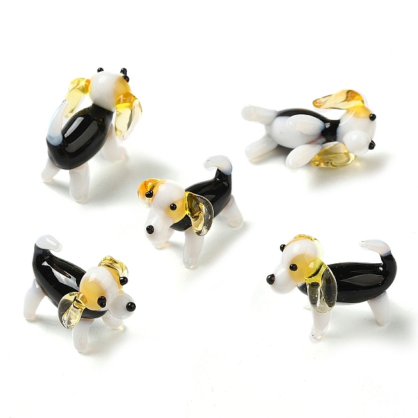 

PandaHall Handmade Lampwork Home Decorations, 3D Dog Ornaments for Gift, Black, 24~24.5x14~15.5x20~21mm Lampwork Dog Black