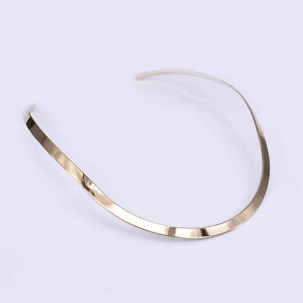 

PandaHall 304 Stainless Steel Choker Necklaces, Rigid Necklaces, Real 18K Gold Plated, 4.53 inchx5.51 inch(11.5x14cm) 304 Stainless Steel