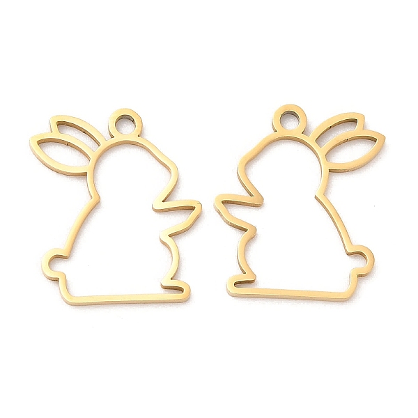 

PandaHall Ion Plating(IP) 316L Surgical Stainless Steel Pendants, Laser Cut, Rabbit Charm, Real 18K Gold Plated, 15x13x1mm, Hole: 1.4mm 316L...