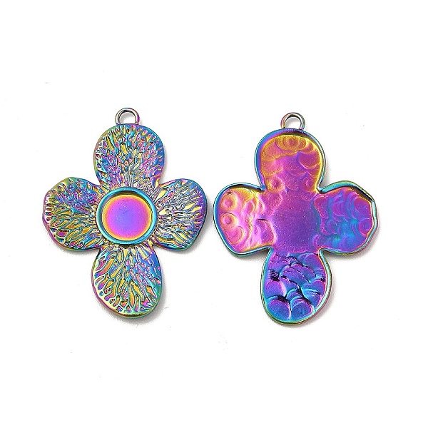 

PandaHall Ion Plating(IP) 304 Stainless Steel Pendant Cabochon Settings, Cross, Rainbow Color, Tray: 8.5mm, 36x26.5x2mm, Hole: 2mm 304...