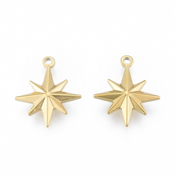 

PandaHall Ion Plating(IP) 304 Stainless Steel Pendants, Star, Golden, 21x17x4mm, Hole: 1.6mm 304 Stainless Steel Star