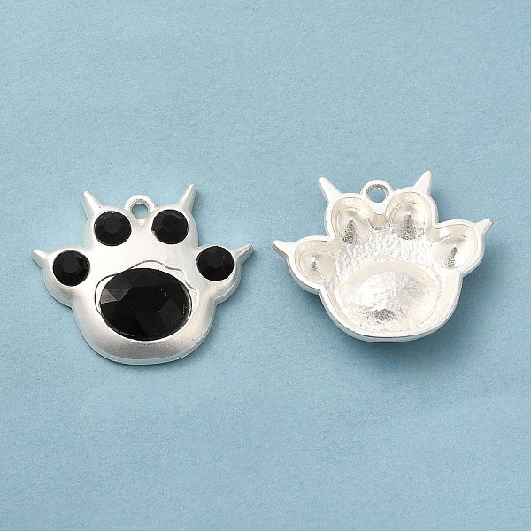 

PandaHall Rack Plating Alloy Pendant, with Acrylic, Lead Free & Cadmium Free, Paw Print, Matte Silver Color, 21x25.5x5mm, Hole: 1.5mm...