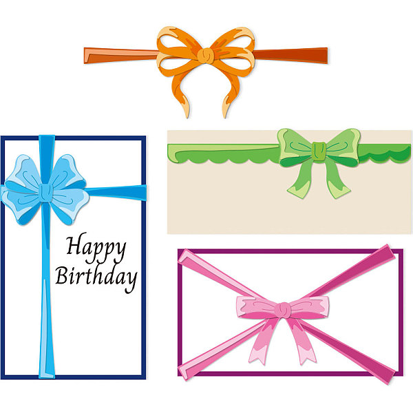 

PandaHall DELORIGIN 4 Styles Bowknot Cutting Dies Bows Card Making Die Cut Carbon Steel Bow Die Cuts Stencils Scrapbooking Tool Embossing...