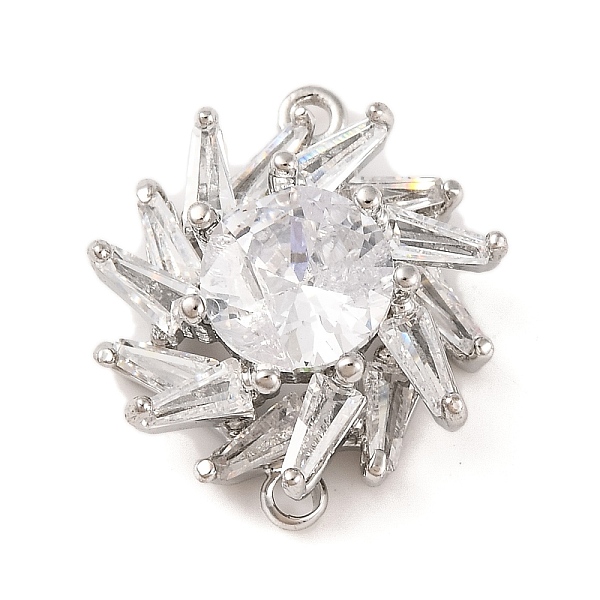 Verbindungsanhänger mit durchsichtigem Zirkonia-Pavé aus Messing
