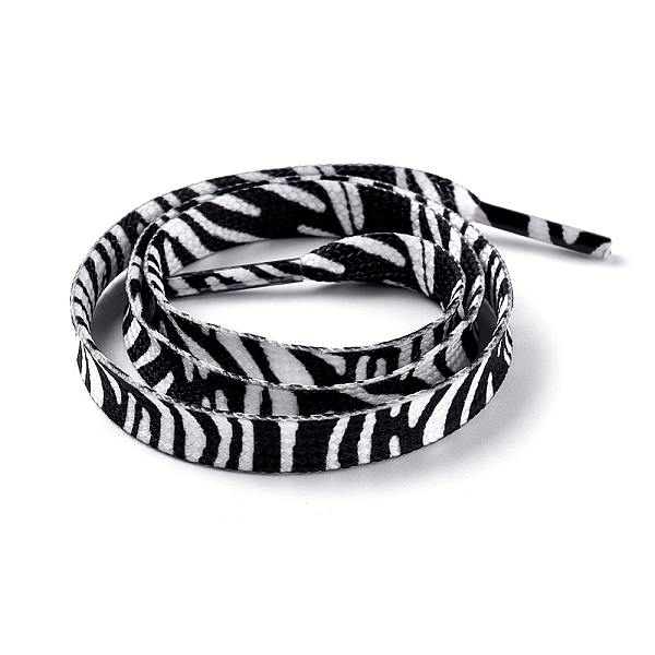 

PandaHall Polyester Cord Shoelace, Black, 52~53.5cm, 9mm Polyester Flat Black