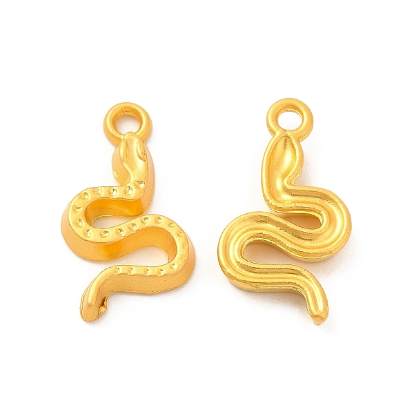 

PandaHall Rack Plating Alloy Pendants, Lead Free & Cadmium Free & Nickel Free, Snake Charm, Matte Gold Color, 20x11x2.6mm, Hole: 2mm Alloy...