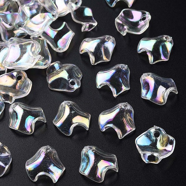 

PandaHall Transparent Acrylic Pendants, AB Color Plated, Petal, Clear AB, 15.5x15x5mm, Hole: 2mm, about 2200pcs/500g Acrylic Petaline White