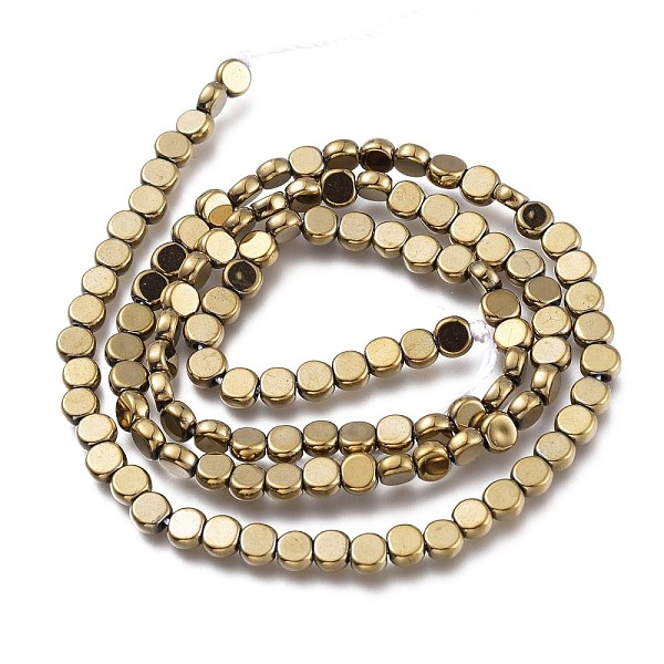 

PandaHall Non-magnetic Synthetic Hematite Beads Strands, Vacuum Plating(Color Retention for 3 Years), Flat Round, Antique Bronze Plated...