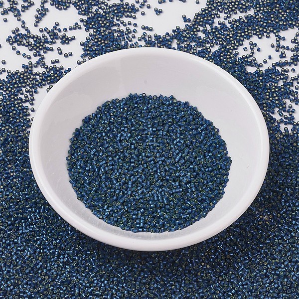 

PandaHall MIYUKI Delica Beads, Cylinder, Japanese Seed Beads, 11/0, (DB0693) Dyed Semi-Frosted Silver Lined Dusk Blue, 1.3x1.6mm, Hole...