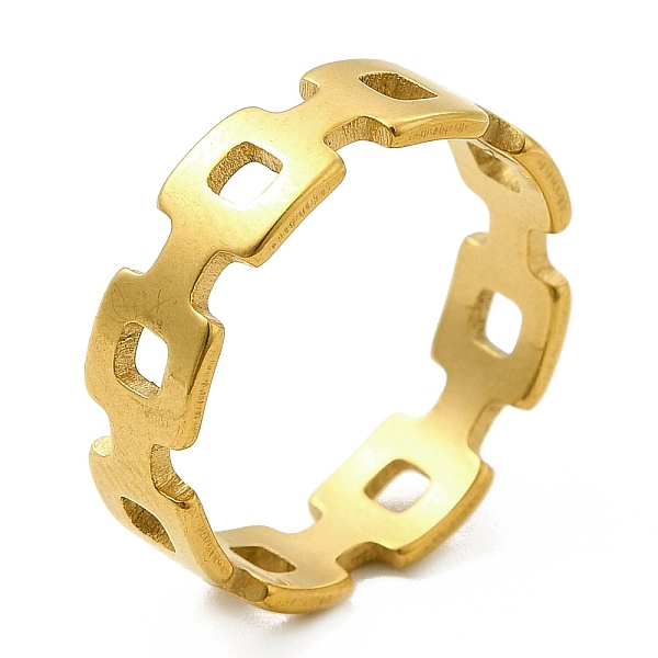 

PandaHall Ion Plating(IP) 201 Stainless Steel Finger Rings, Hollow Out Rectangle Rings for Women, Golden, 5mm, Inner Diameter: 17mm 201...