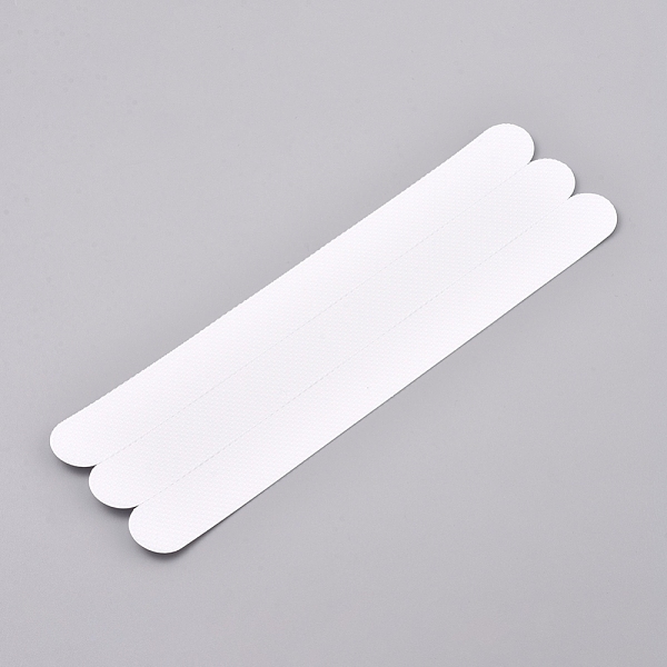 PandaHall Self Adhesive Non Slip Bath Tub Stickers, Anti Slip Shower Treads, Rectangle, White, 200x20x0.8mm, 12pcs/bag Plastic White