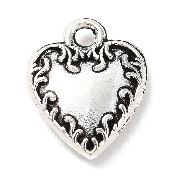 

PandaHall Tibetan Style Alloy Charms, Heart Charm, Antique Silver, 12x9.5x2mm, Hole: 1.5mm, about 847pcs/500g Alloy Heart