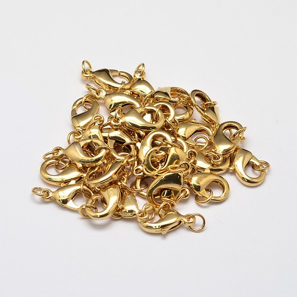 

PandaHall Rack Plating and Vacuum Plating Brass Lobster Claw Clasps for Jewelry Necklace Bracelet Making, with Two Jump Rings, Cadmium Free...