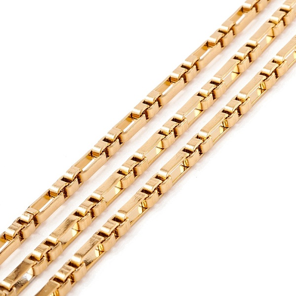 

PandaHall Ion Plating(IP) 304 Stainless Steel Box Chains, Unwelded, with Spool, Golden, 7x4x2mm, about 32.81 Feet(10m)/Roll 304 Stainless...