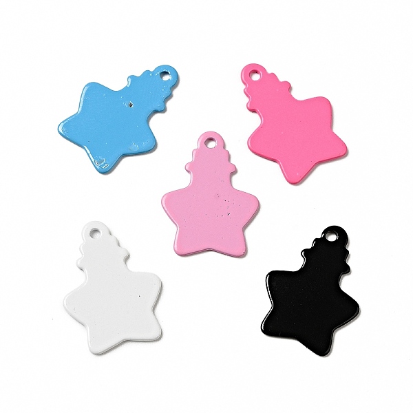 

PandaHall Spray Painted 201 Stainless Steel Pendants, Star Shaped Bottle Charm, Mixed Color, 18x13x1mm, Hole: 1.2mm 201 Stainless Steel..., Multicolor