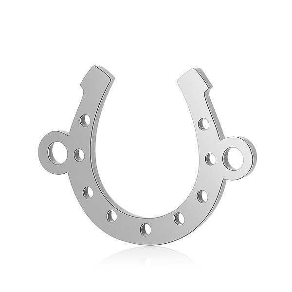 

PandaHall Titanium Steel Links connectors, Horse Shoe, Stainless Steel Color, 10x13.5x0.8mm, Hole: 1mm Titanium Steel Horse