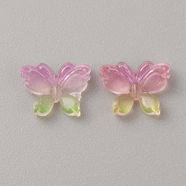 

PandaHall Luminous Resin Cabochons, Glow in the Dark, Nail Art Decoration Accessories, Butterfly, Pearl Pink, 8x10x3mm Resin Butterfly