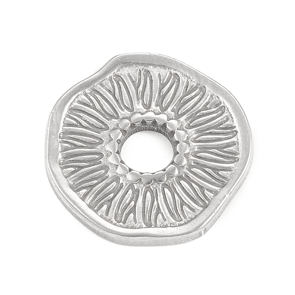 

PandaHall 304 Stainless Steel Beads, Irregular Flat Round with Sunflower, Stainless Steel Color, 17x16.5x1.5mm, Hole: 3.6mm 304 Stainless...