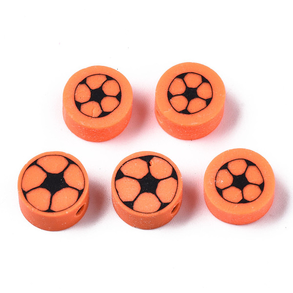 PandaHall Handmade Polymer Clay Beads, for DIY Jewelry Crafts Supplies, Flat Round, Coral, 9.5x4.5mm, Hole: 1.8mm Polymer Clay Flat Round...