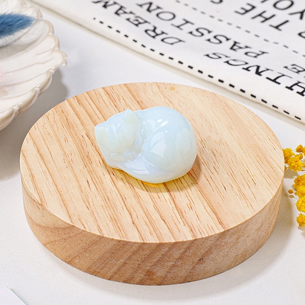 

PandaHall Opalite Display Decorations, Figurine, Sleeping Cat, 33.5x39x23.5mm Opalite Cat Shape