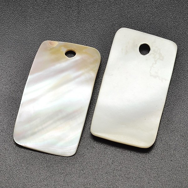 

PandaHall Rectangle Natural Freshwater Shell Big Pendants, White, 54x30x2.5mm, Hole: 5mm Freshwater Shell Rectangle White