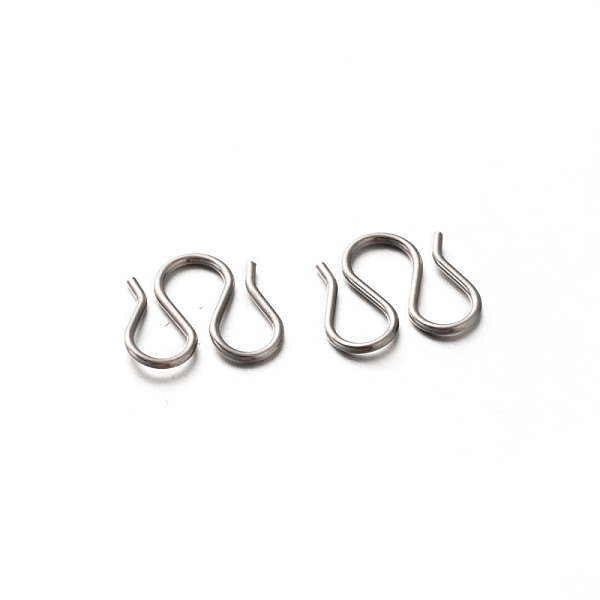 

PandaHall 201 Stainless Steel S-Hook Clasps, M Clasps, Stainless Steel Color, 9.5x10.5x0.5mm 201 Stainless Steel