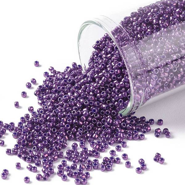 

PandaHall TOHO Round Seed Beads, Japanese Seed Beads, (461) High Metallic Grape, 15/0, 1.5mm, Hole: 0.7mm, about 135000pcs/pound Glass..., Purple
