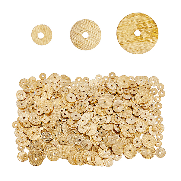 

PandaHall SUPERFINDINGS 420Pcs 3 Styles Brass Spacer Beads, Long-Lasting Plated, Heishi Beads, Disc, Golden, 4~8x0.5~0.8mm, Hole: 1.2mm...