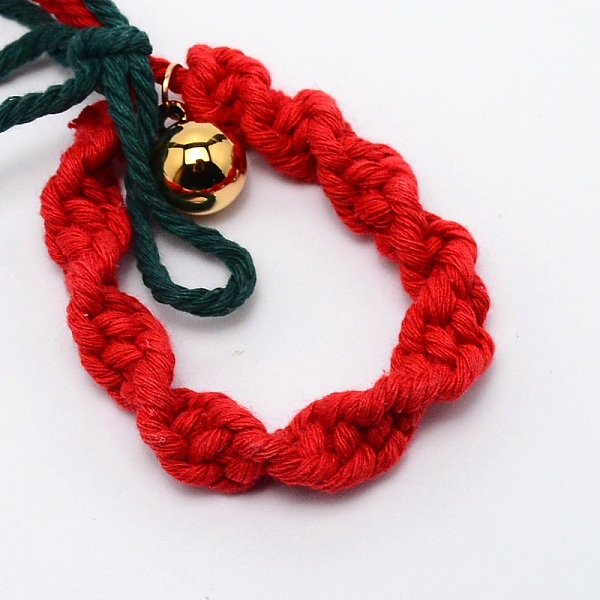 

PandaHall Christmas Theme Cotton Weave Pendant Decorations, Ring with Bell & Bowknot, for Wedding Festival Party Decoration, Colorful, 165mm..., Multicolor