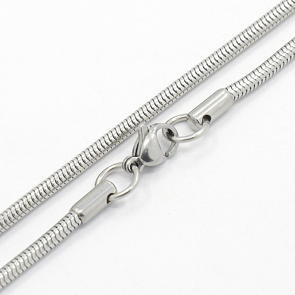 

PandaHall Men's 304 Stainless Steel Snake Chain Necklaces, with Lobster Claw Clasps, Stainless Steel Color, 19.7 inch(50cm), 2.5mm 304...