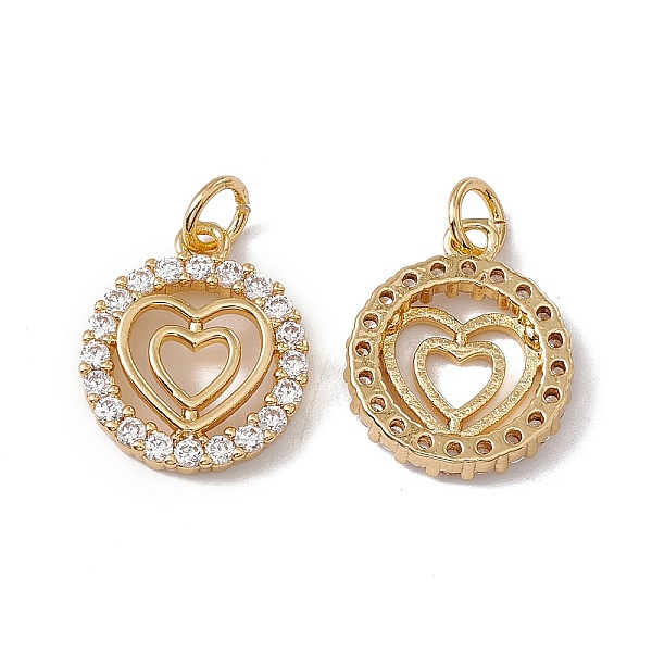 

PandaHall Brass Micro Pave Clear Cubic Zirconia Pendants, with Jump Ring, Cadmium Free & Nickel Free & Lead Free, Rack Plating, Flat Round...