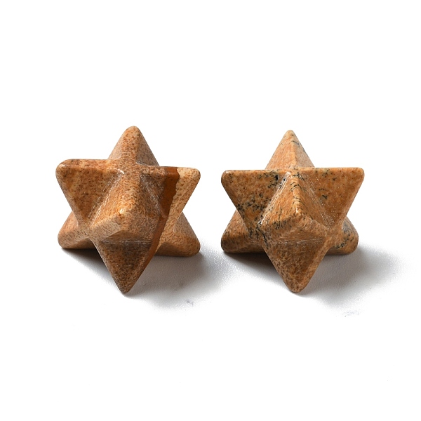 

PandaHall Natural Picture Jasper Beads, No Hole/Undrilled, Merkaba Star, 12.5~13x12.5~13x12.5~13mm Picture Jasper Star