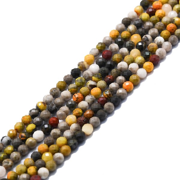 

PandaHall Natural Bumblebee Jasper Beads Strands, Faceted, Round, 2mm, Hole: 0.5mm, about 215pcs/strand, 15.16''~15.55''(38.5~39.5cm)...
