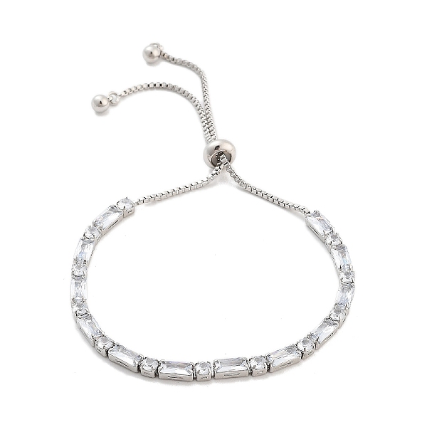 

PandaHall Brass Pave Clear Cubic Zirconia Rectangle & Flat Round Slider Bracelets, Box Chain Bracelts, Nickle Free, Long-Lasting Plated...