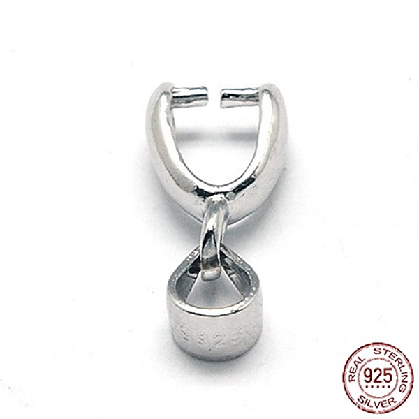 

PandaHall Rhodium Plated Sterling Silver Ice Pick & Pinch Bails, Platinum, 10.5x3mm, Hole: 4x3mm, Pin: 0.6mm Sterling Silver