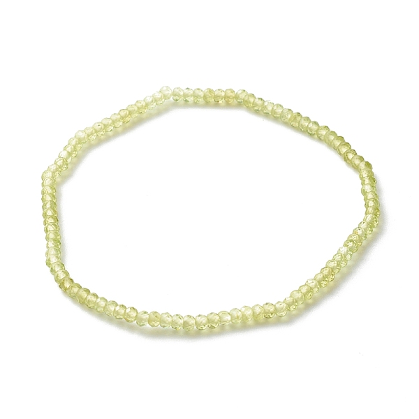 

PandaHall Faceted Rondelle Natural Peridot Beads Stretch Bracelets, Reiki May Birthstone Jewelry for Her, Inner Diameter: 2-3/8 inch(6.1cm)...